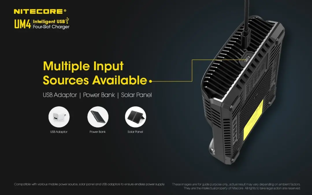 Nitecore UM4 USB Batterijlader - Zwart - afbeelding 5 van 5