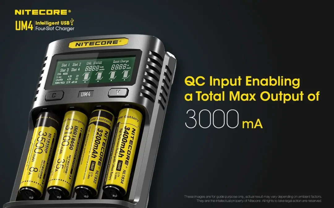 Nitecore UM4 USB Batterijlader - Zwart - afbeelding 2 van 5