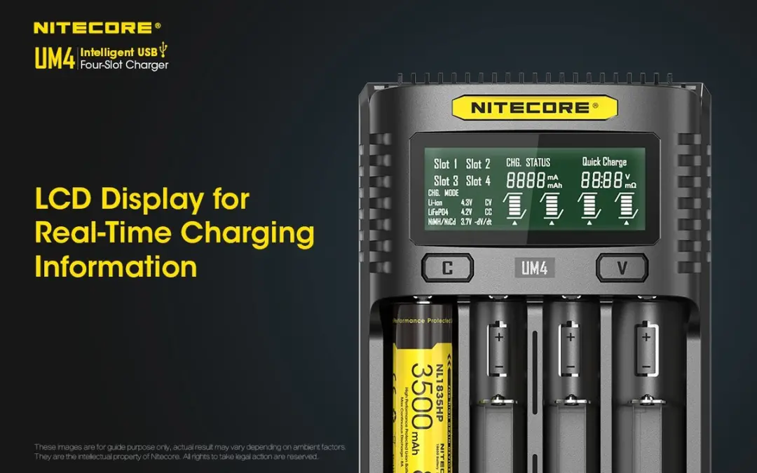 Nitecore UM4 USB Batterijlader - Zwart - afbeelding 3 van 5