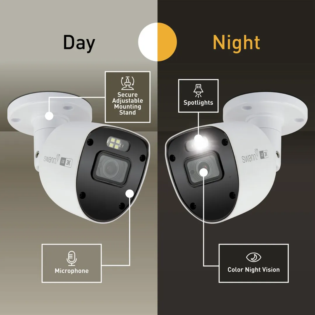 Swann AdvancedX 5MP Spotlight IP Camera SWNHD-ADVX5MPB-GL - Wit/Zwart