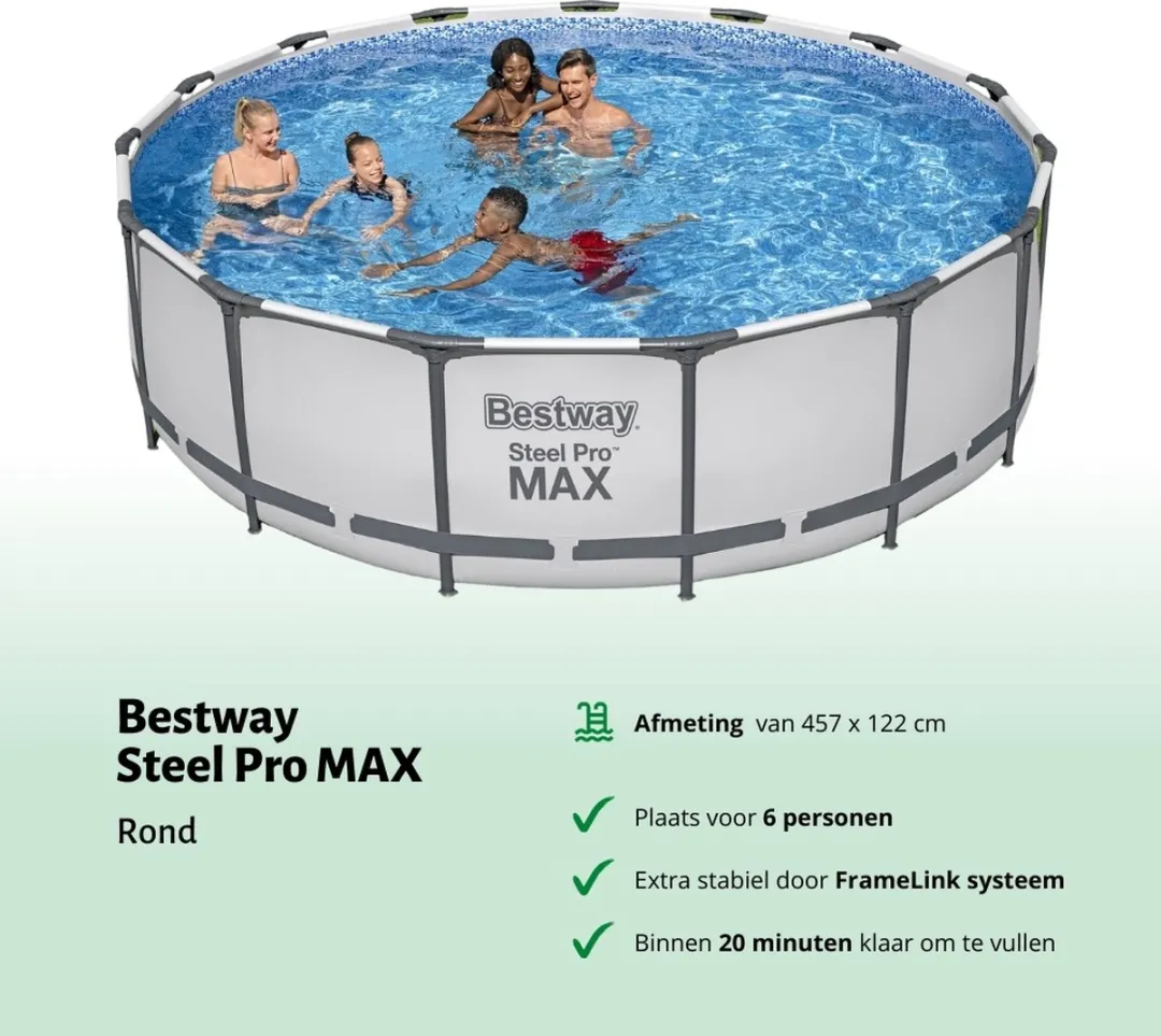 Bestway Steel Pro MAX Zwembad 457x122cm - Grijs