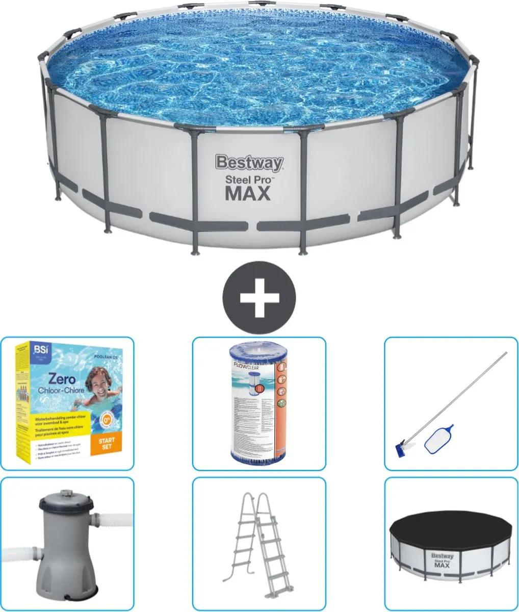 Bestway Steel Pro MAX Zwembad 457x122cm - Grijs