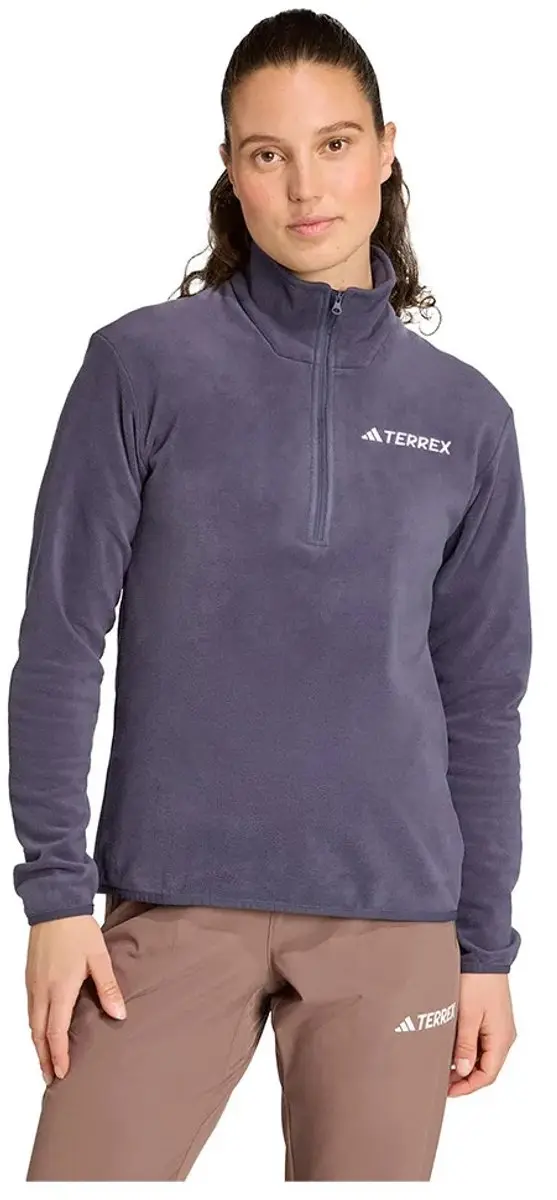 Adidas Multi Essentials Fleece Met Halve Rits Blauw,Paars M Vrouw