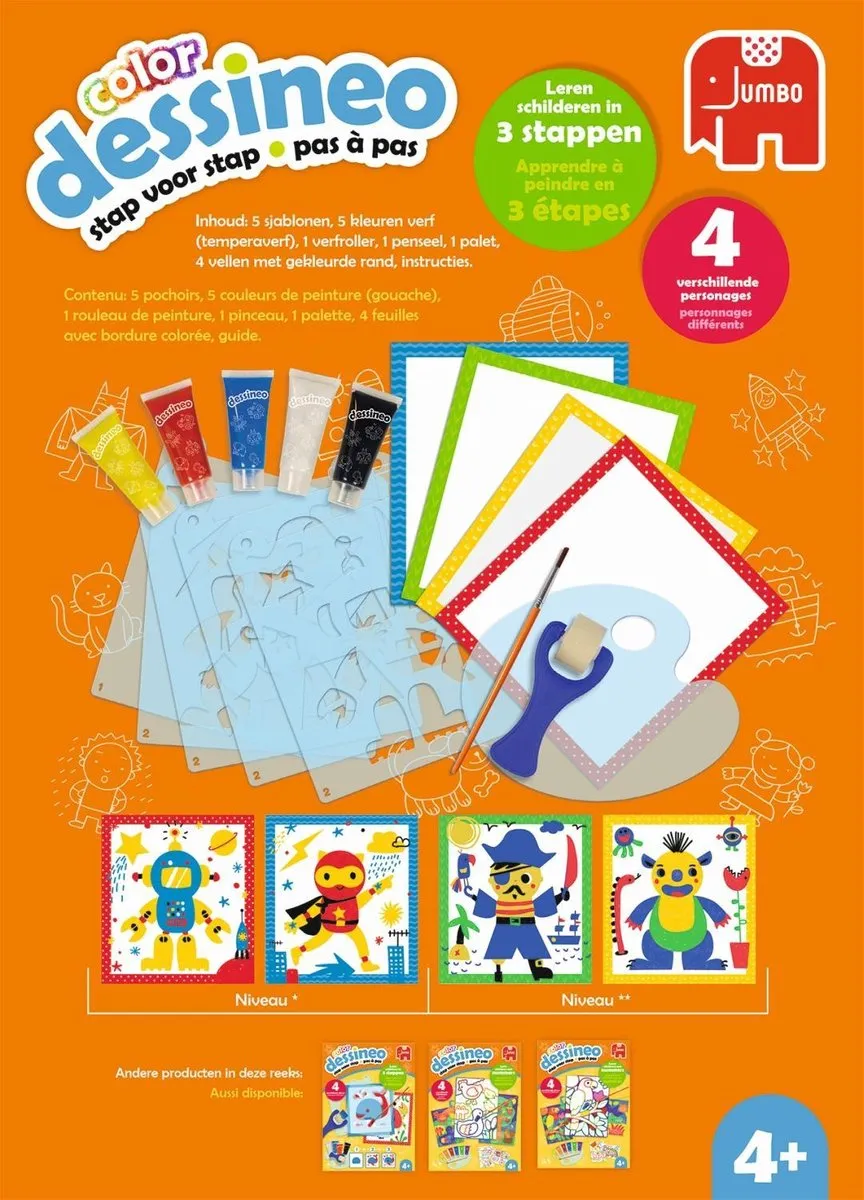Jumbo Dessineo Color 18625 Personages - Multicolor