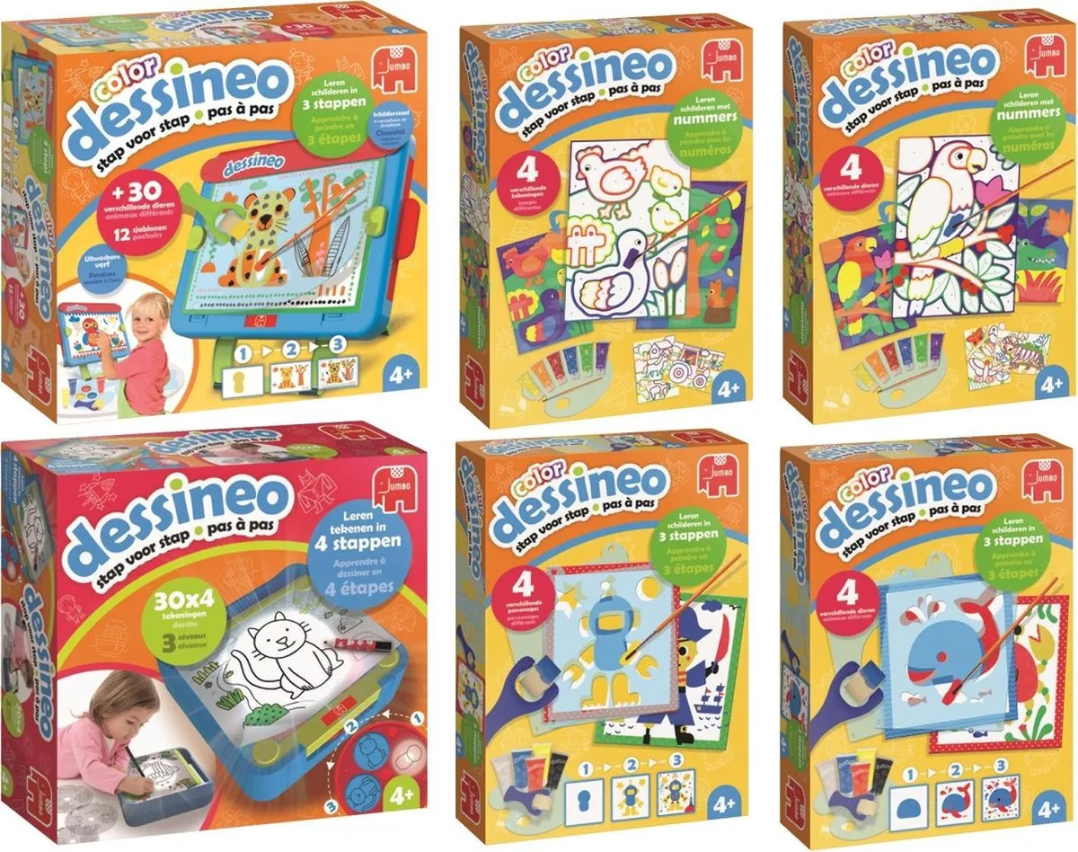 Jumbo Dessineo Color 18625 Personages - Multicolor