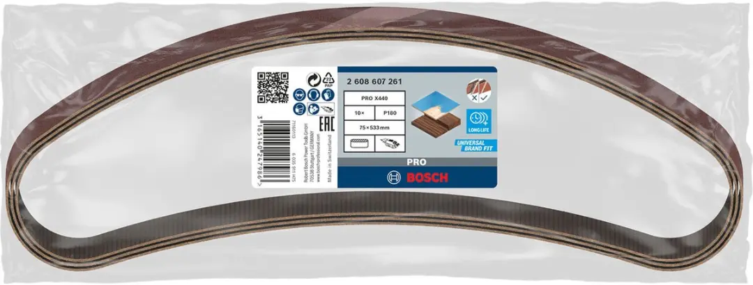 Bosch 2608607261 Schuurband 75x533mm K180 - 10 stuks - afbeelding 3 van 6
