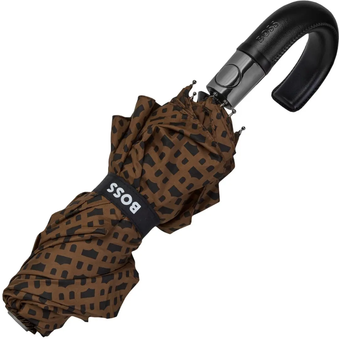 HUGO BOSS Monogramme Pocket Umbrella Paraplu - Camel - afbeelding 6 van 6