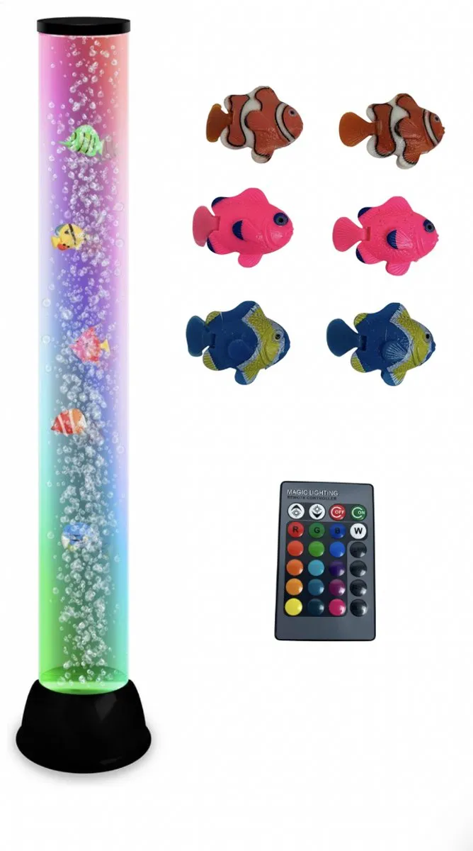 Water vis bubble Zuil met RGB LED verlichting 80 cm (Twinkle-Toys)