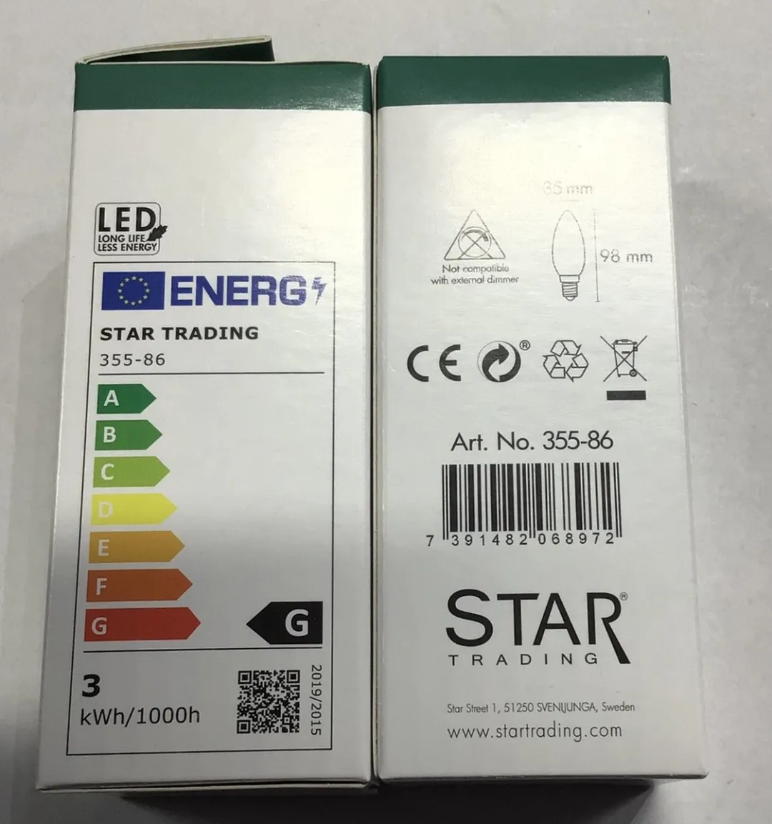 Star Trading Kaarslamp 5-Pack - 2.9W - 2200K - Rookglas
