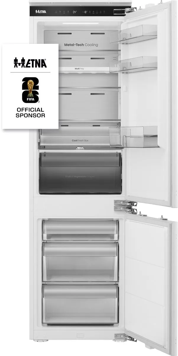 Etna KCD8178DNF Koel-vriescombinatie 252L - No Frost - 34dB