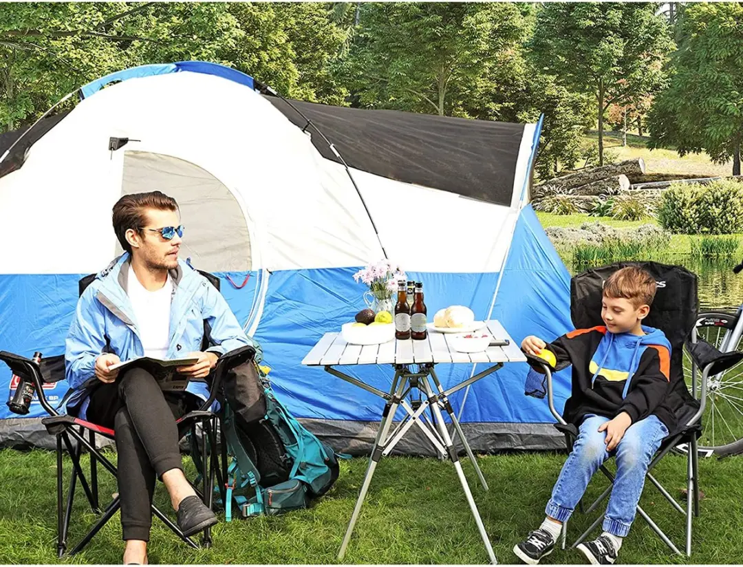 Songmics Campingstoel GCB08BK - 150 kg - Zwart - 2 stuks - afbeelding 4 van 4