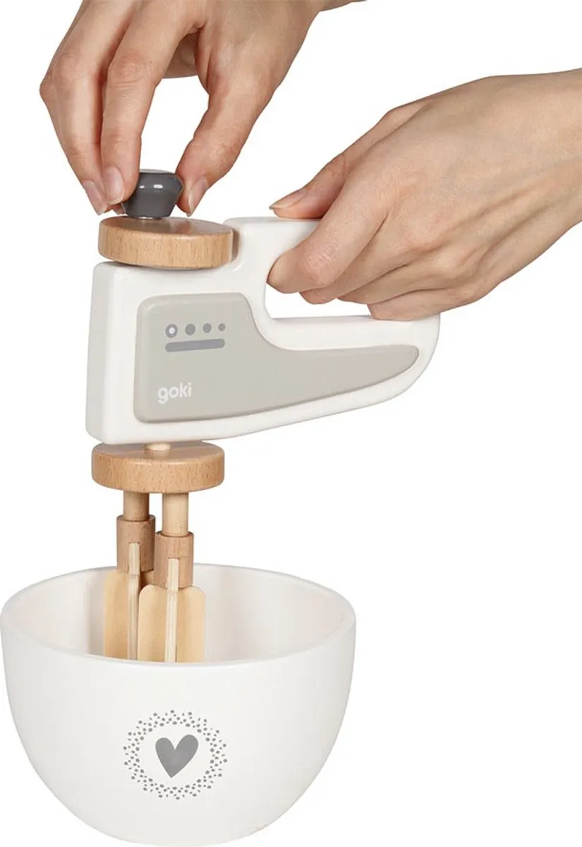 Goki Handmixer met kom - Multikleur