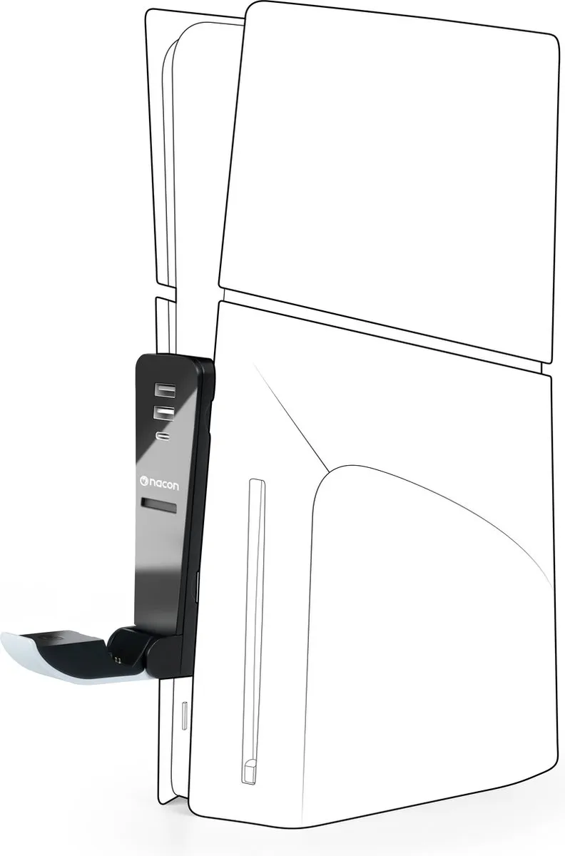 Nacon PS5 Slim Oplaadpad met USB Hub - Zwart/Wit