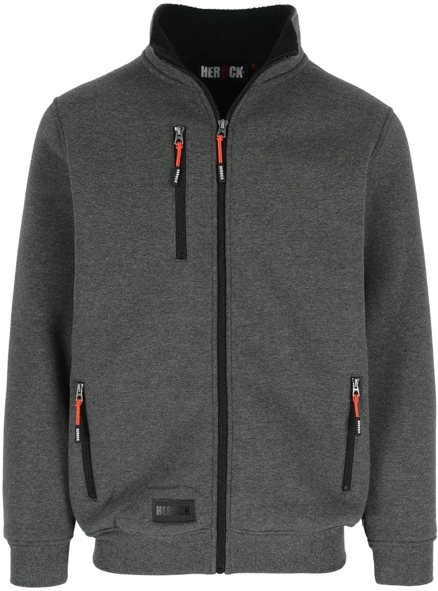 Herock Otar sweater met kraag donker heather grijs M