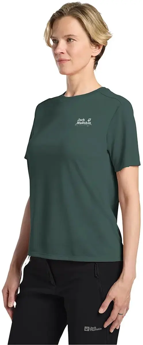 Jack Wolfskin Vonnan Graphic T-shirt Met Korte Mouwen Groen M Vrouw