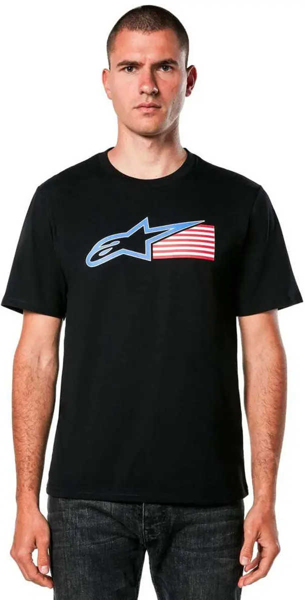 Alpinestars Racing Usa Csf T-shirt Met Korte Mouwen Zwart S Man