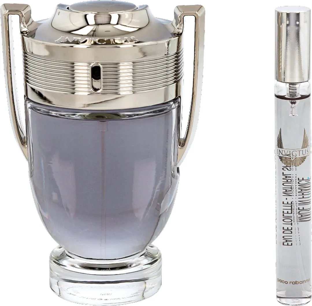 New: Paco Rabanne Invictus 100ml Edt Spray / 10ml Travel Spray