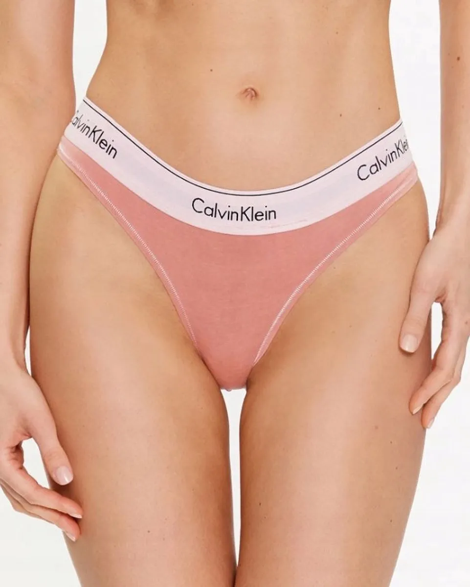 Calvin Klein TIA - Dames String - Roze - Logo - Comfortabel - Maat M