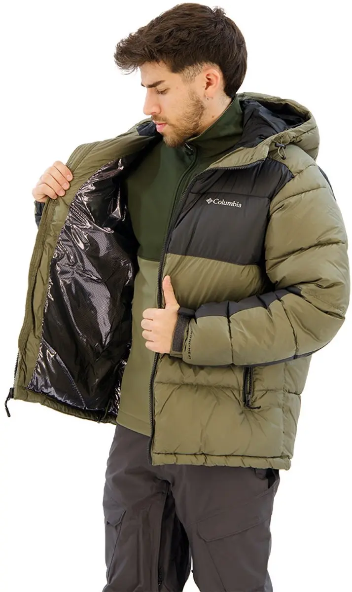 Columbia Pike Lake™ II Hooded Jacket Men's Outdoorjas - Stone Green, Shark - Maat XL - afbeelding 3 van 6