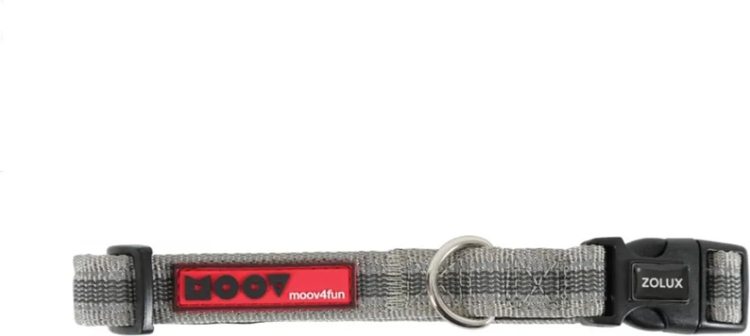 Zolux Moov Nylon Halsband - Grijs - Reflecterend - 20mm - M