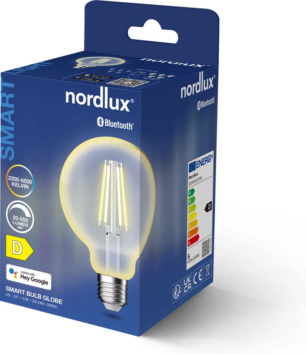 Nordlux G95 Smart Filament E27 - 4.7W - 2200-6500K