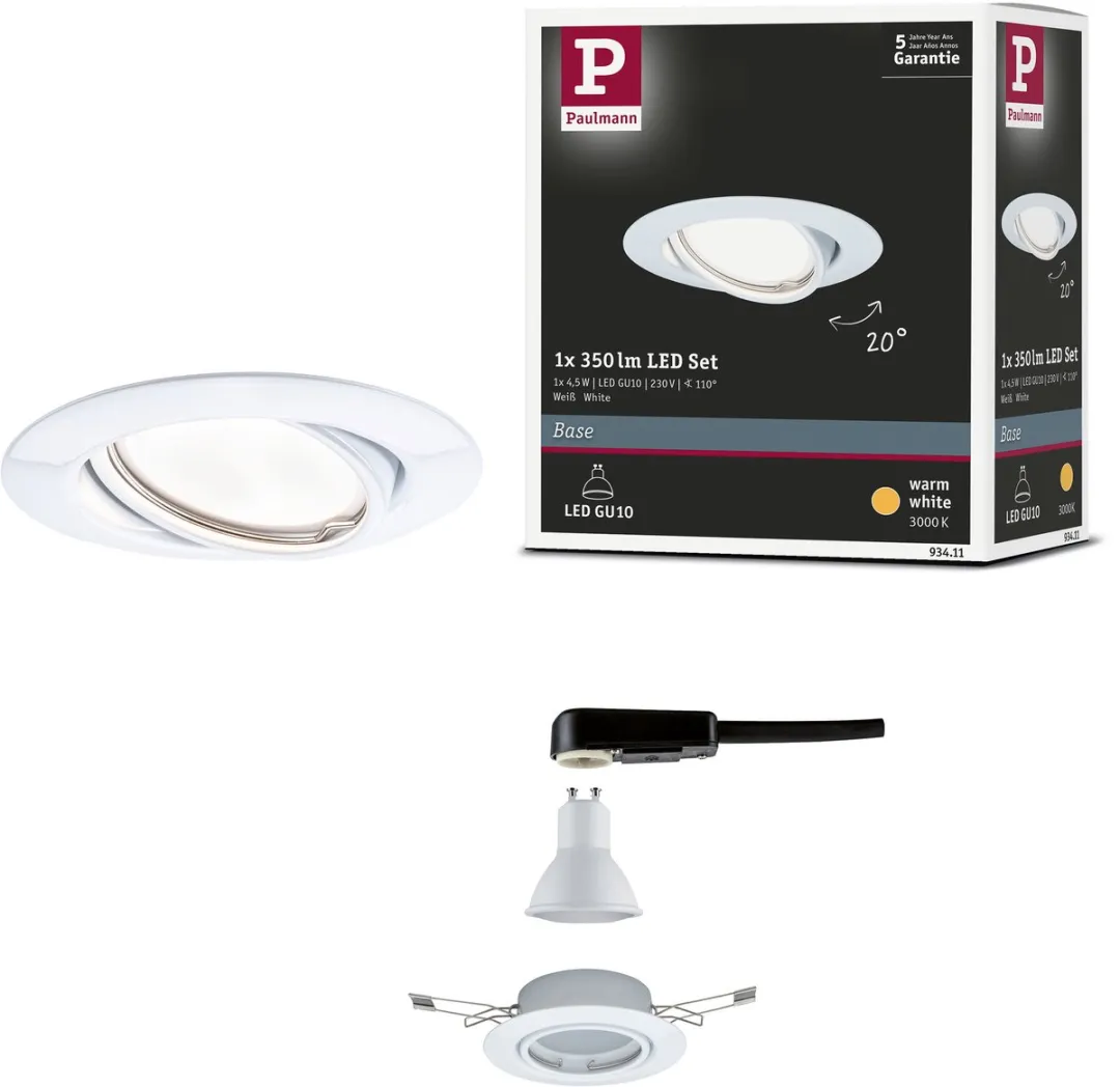 Paulmann Base LED-inbouwlamp GU10 5W 350lm 3000K