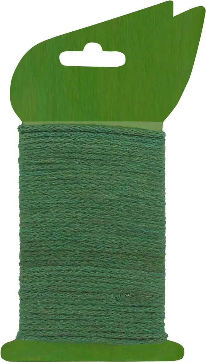 Nature Jute Bindtouw Groen Met Ijzeren Kern 5 m