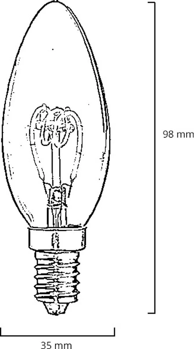 Lybardo E14 Kaarslamp 2W 8-pack - Rookglas - 2200K