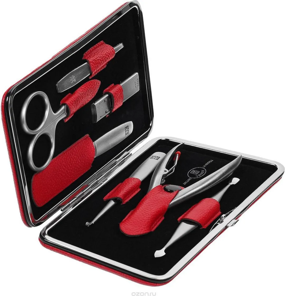 Zwilling TWINOX Manicureset 7-delig - Rood