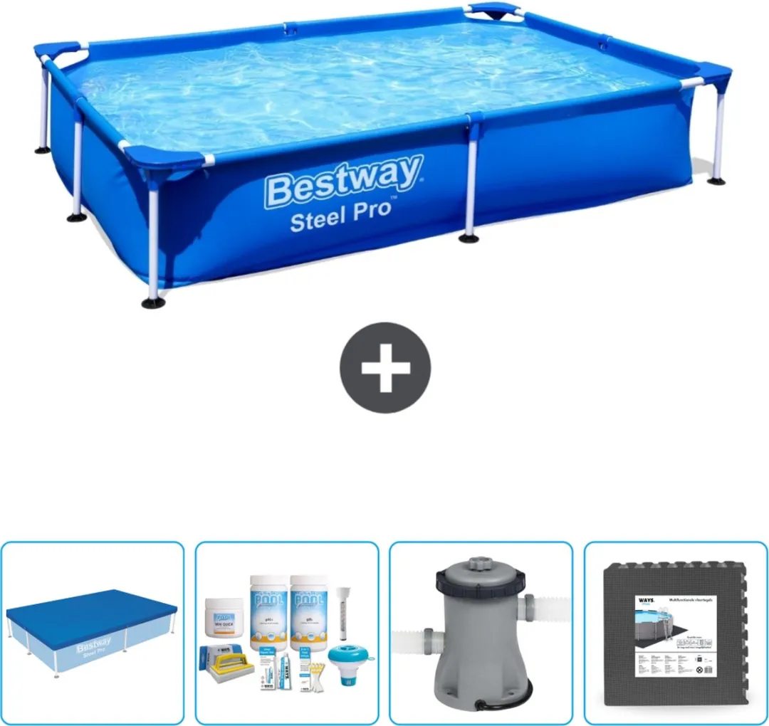 Bestway Steel Pro Zwembad 221x150x43cm Blauw