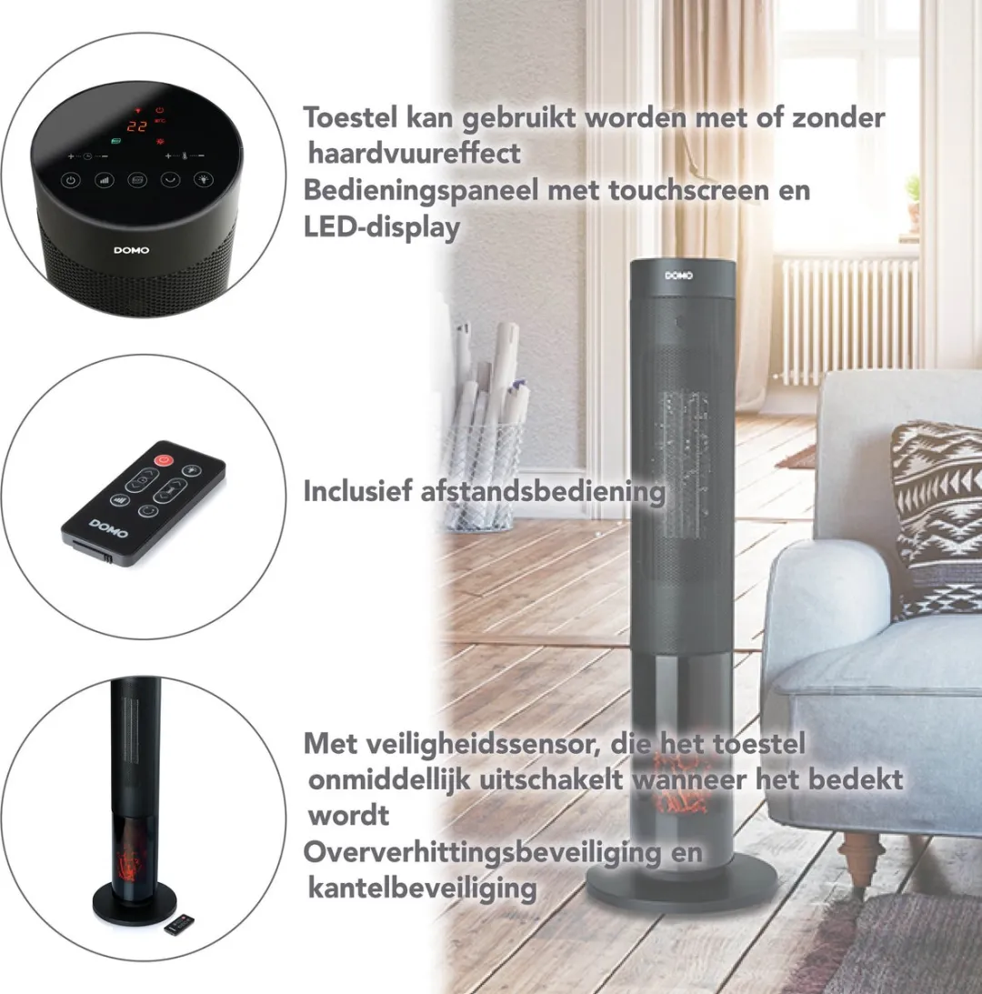 Domo DO7345H Keramische Kachel 2000W - Zwart