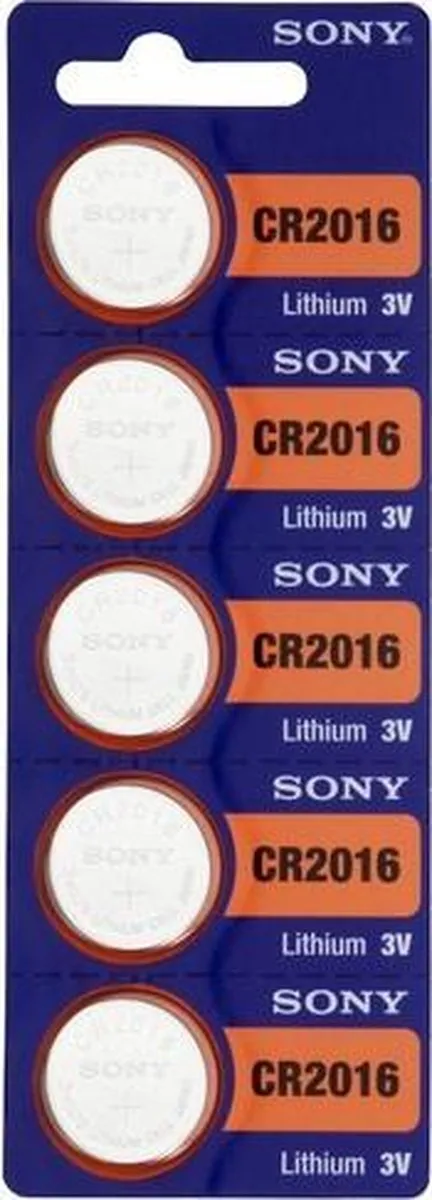 Sony CR2016 Lithium Knoopcel - 5 Stuks