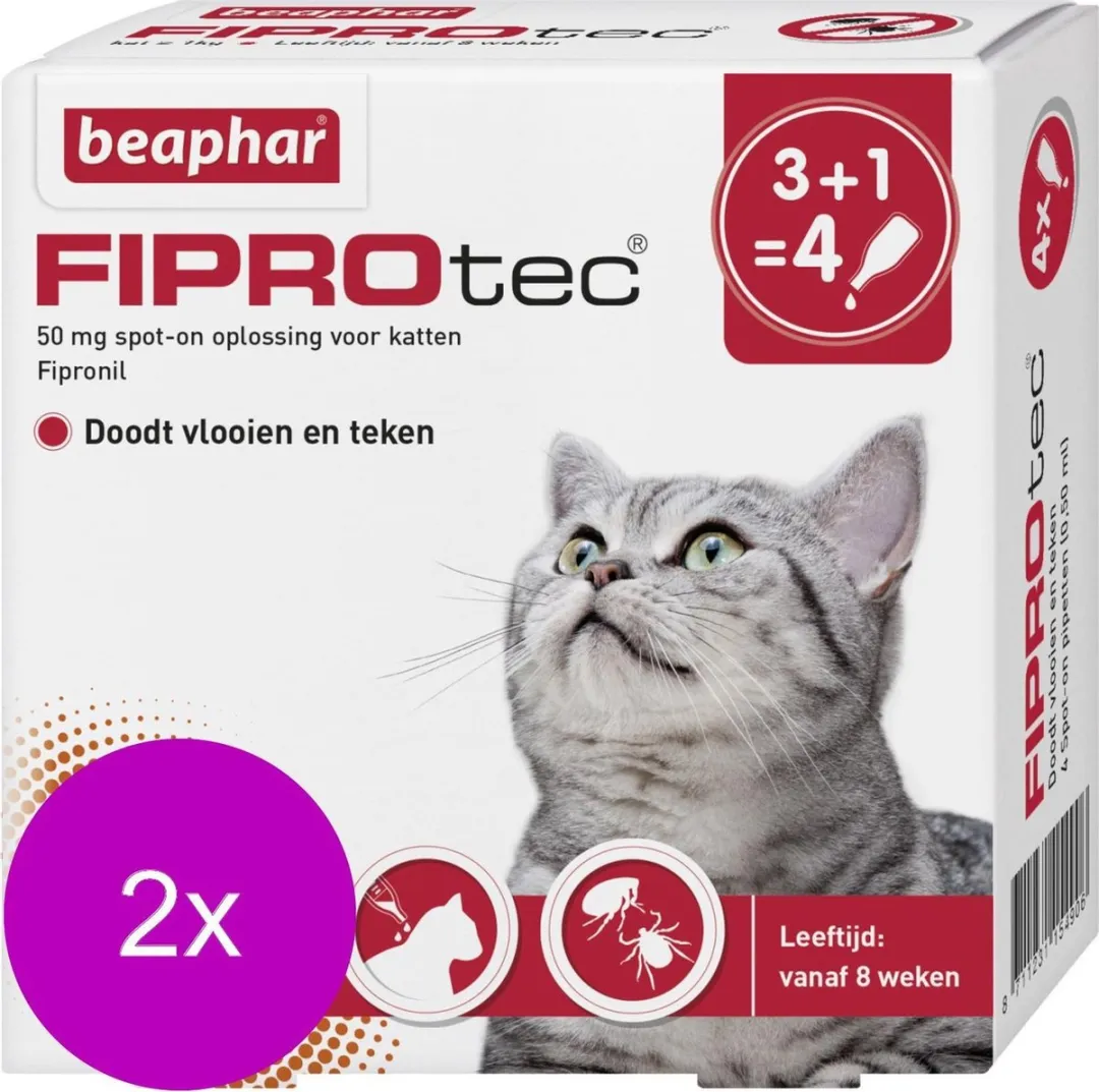 Beaphar Fiprotec Cat Anti-Vlooien & Tekenpip 8ml