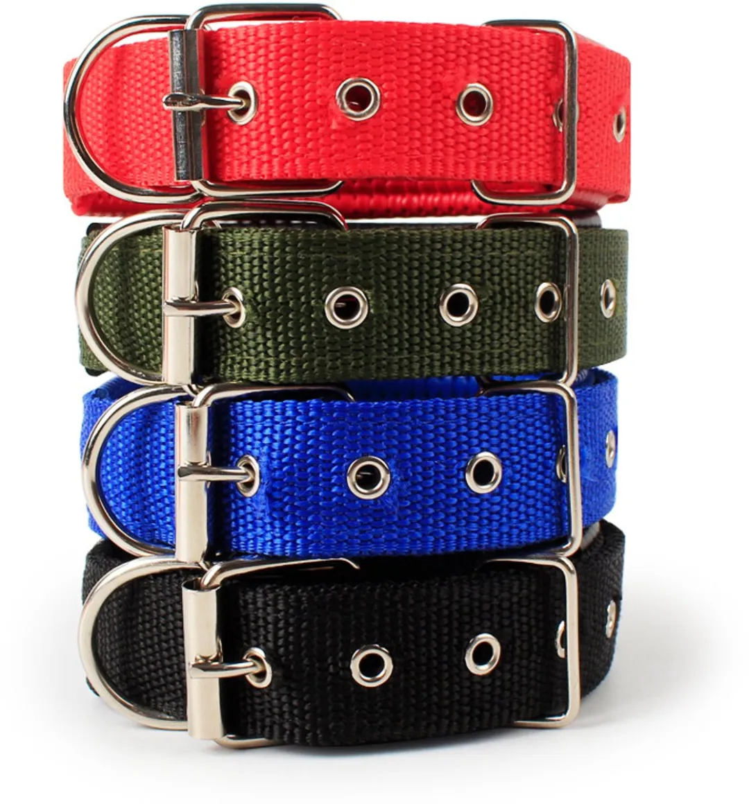 Dierboetiek Verstelbare Nylon Hondenhalsband - Groen - L