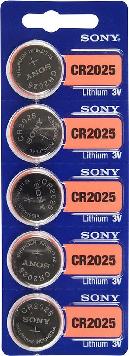 Sony CR2025 Knoopcelbatterij 160mAh - 5 Stuks