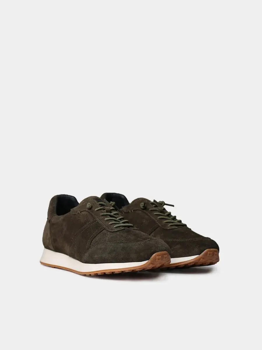 Suède herensneakers met elastische veters