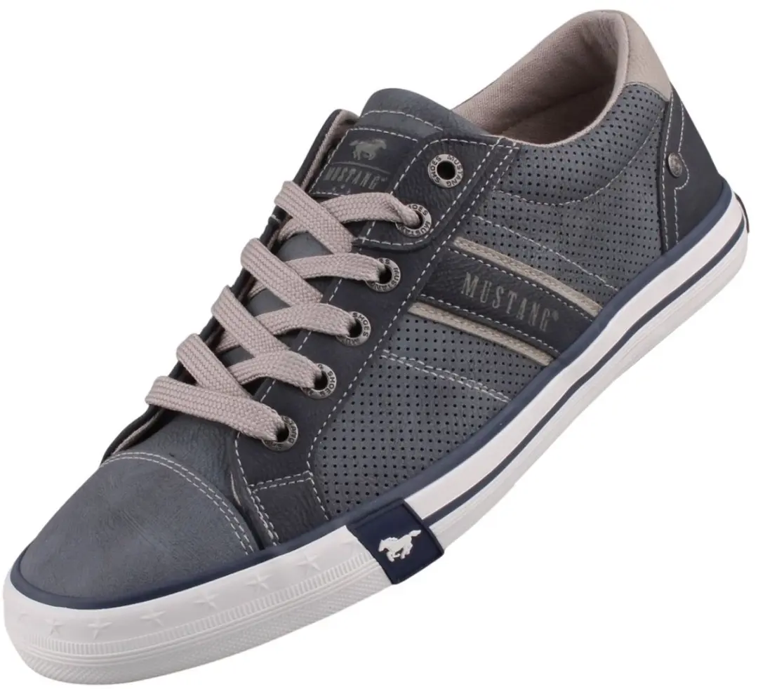 Mustang heren sneaker van canvas blauw