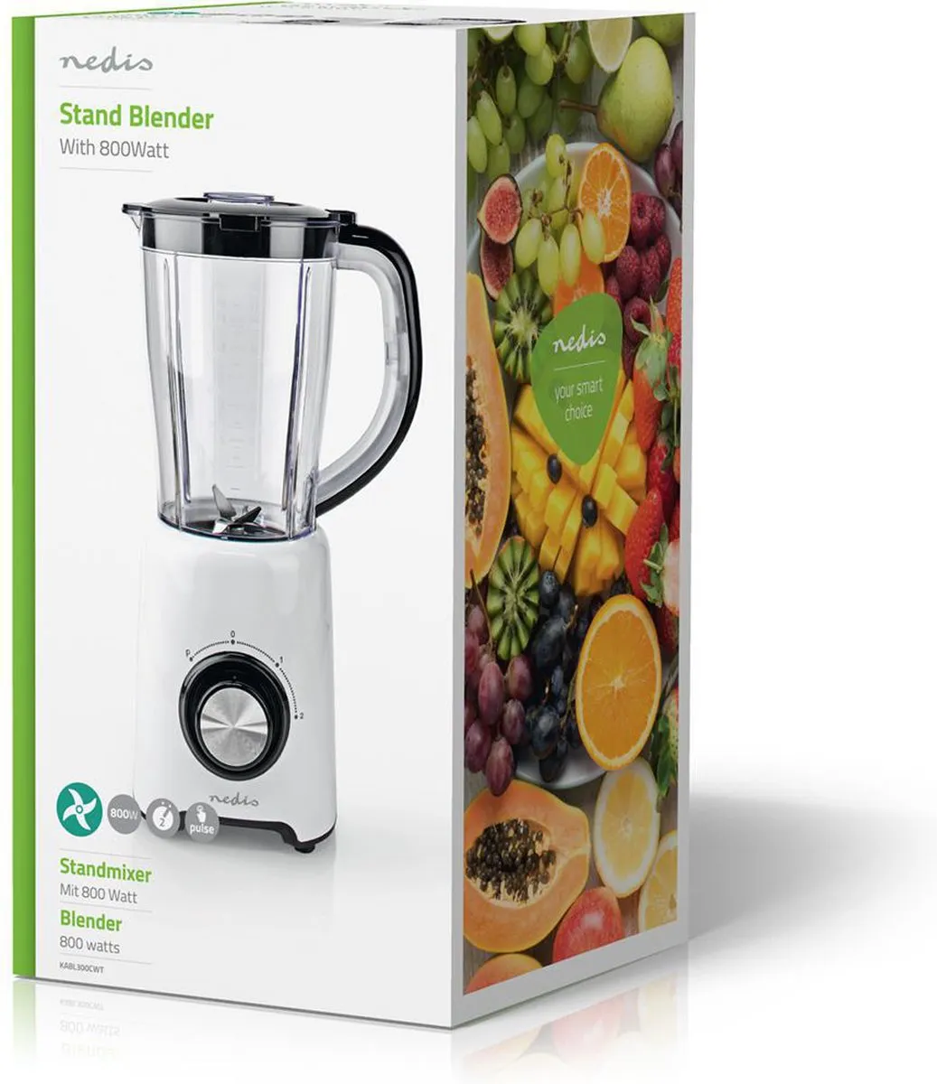 Nedis Blender 800W 1,5L - 2 Snelheden - Wit