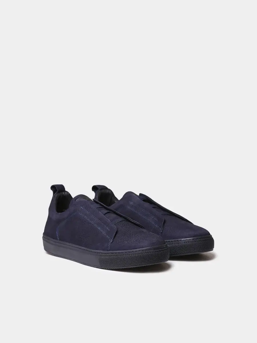 Nubuck sneakers voor heren met elastische veters