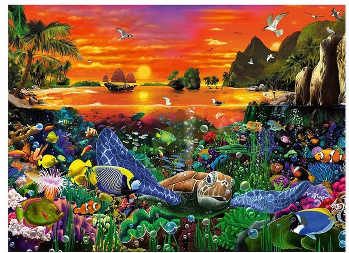 Ravensburger Schildpad in het Rif Legpuzzel 500 Stuks - Multicolor