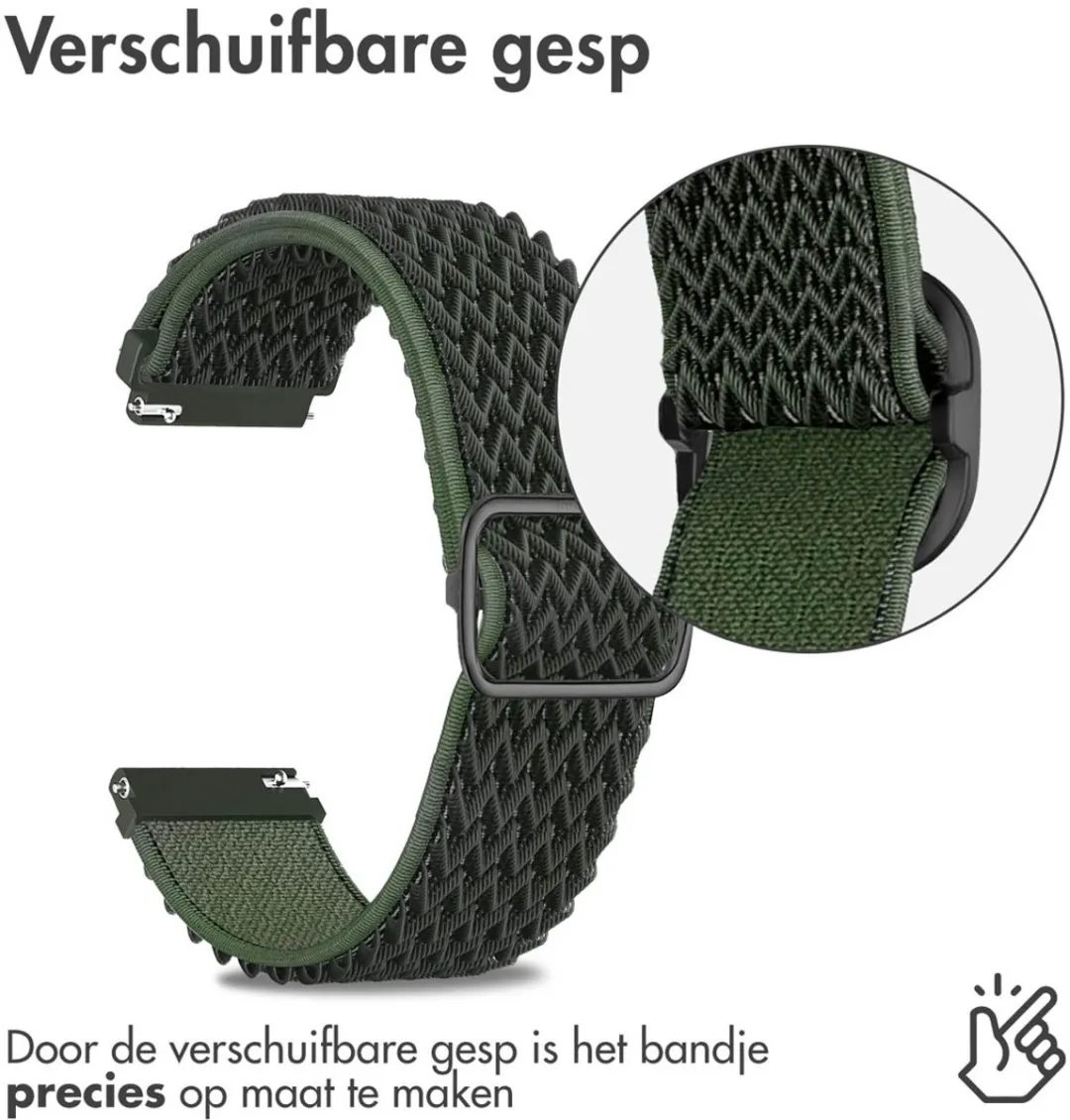 Imoshion Elastisch Nylonbandje 22mm - Smartwatch - Donkergroen
