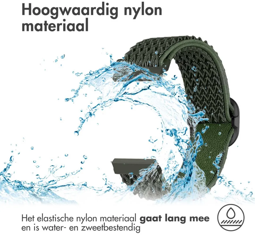 Imoshion Elastisch Nylonbandje 22mm - Smartwatch - Donkergroen