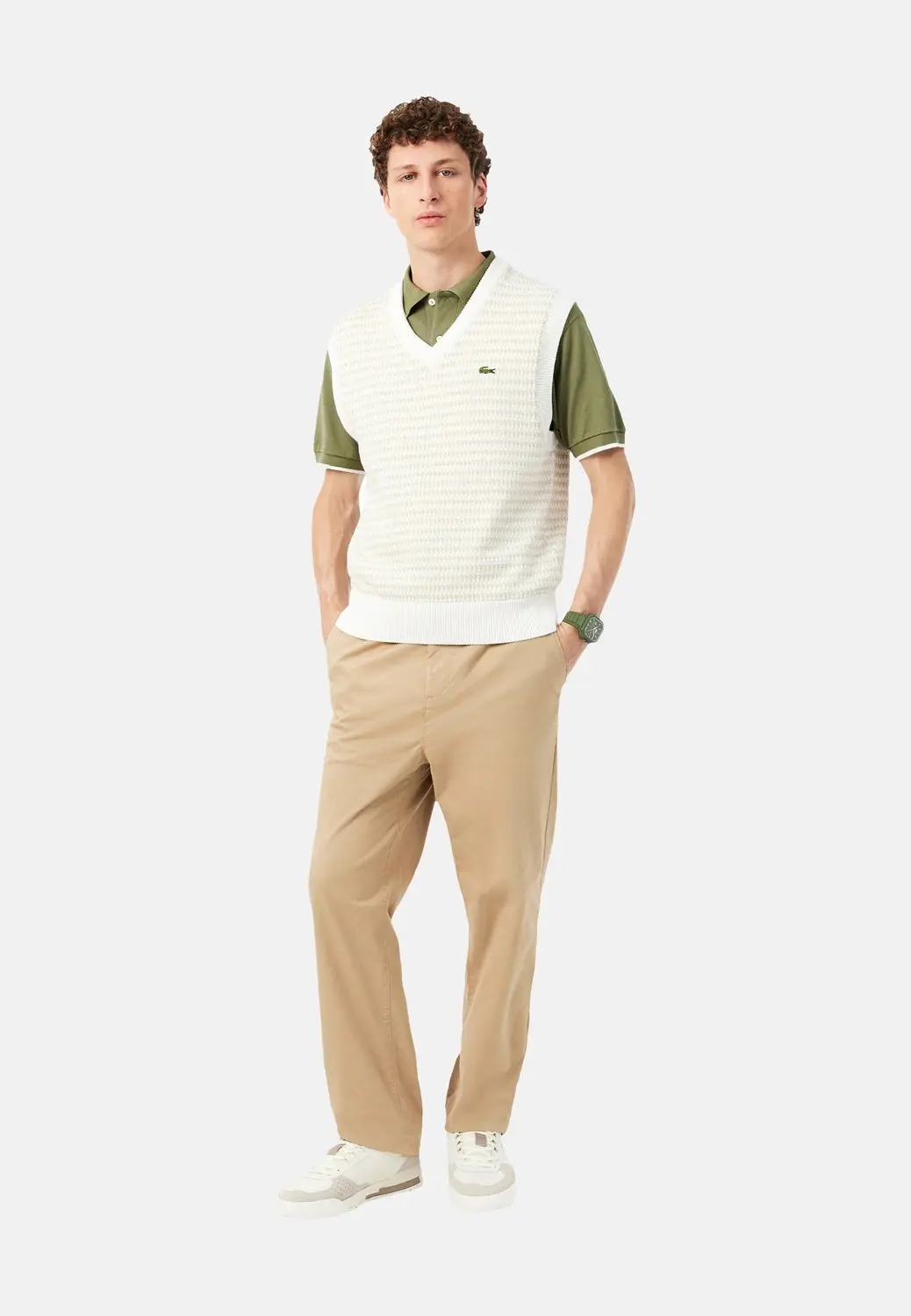 Lacoste Slam Break 226 2 SMA Heren Sneakers - Off-white/Grijs - afbeelding 3 van 6
