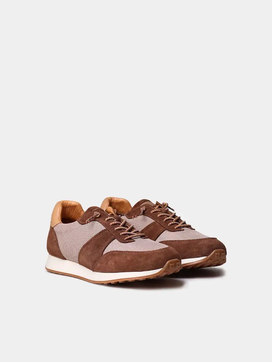 Suède herensneakers met elastische veters