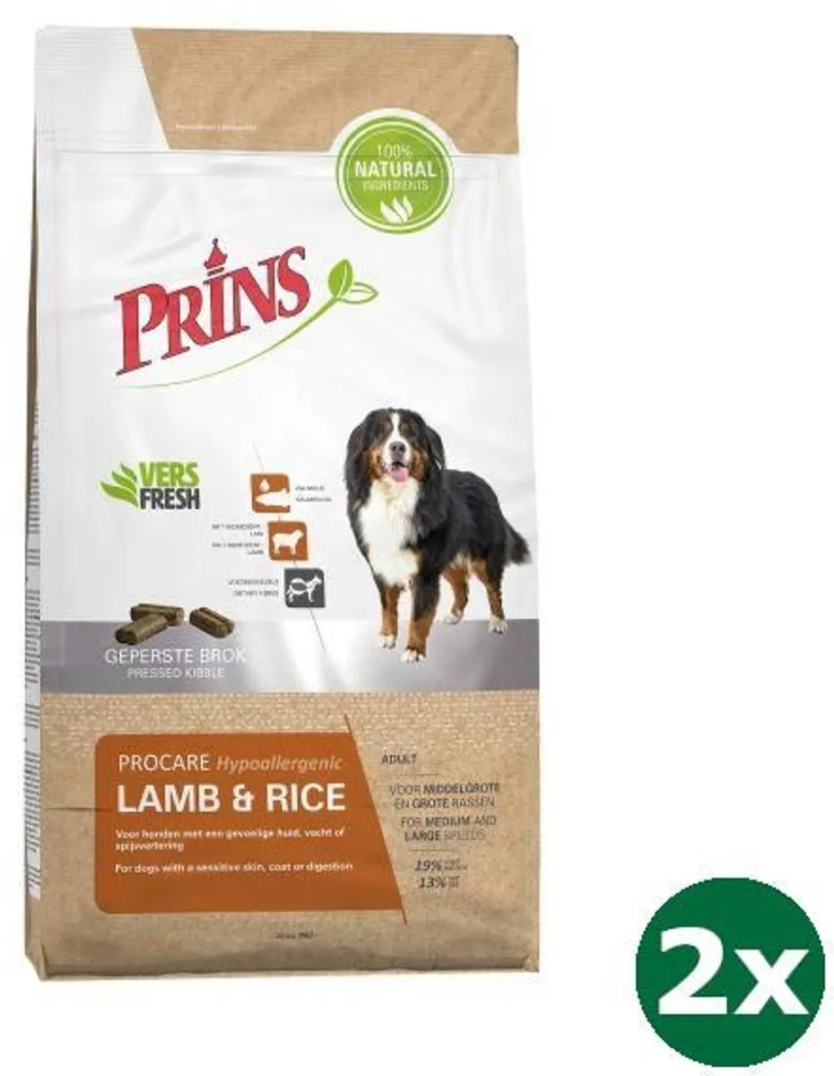 Prins ProCare Lam & Rijst Hondenvoer 2x20kg