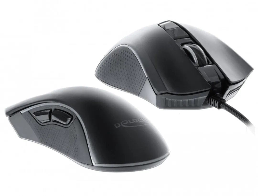 Delock 12670 USB Gamingmuis - 7 Knoppen 100-10000 DPI - Zwart