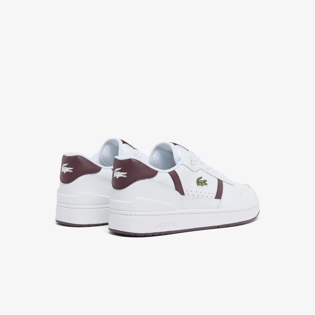 Lacoste T-Clip Set Leather Sneakers - Wit/Bordeaux - 45 - afbeelding 4 van 6