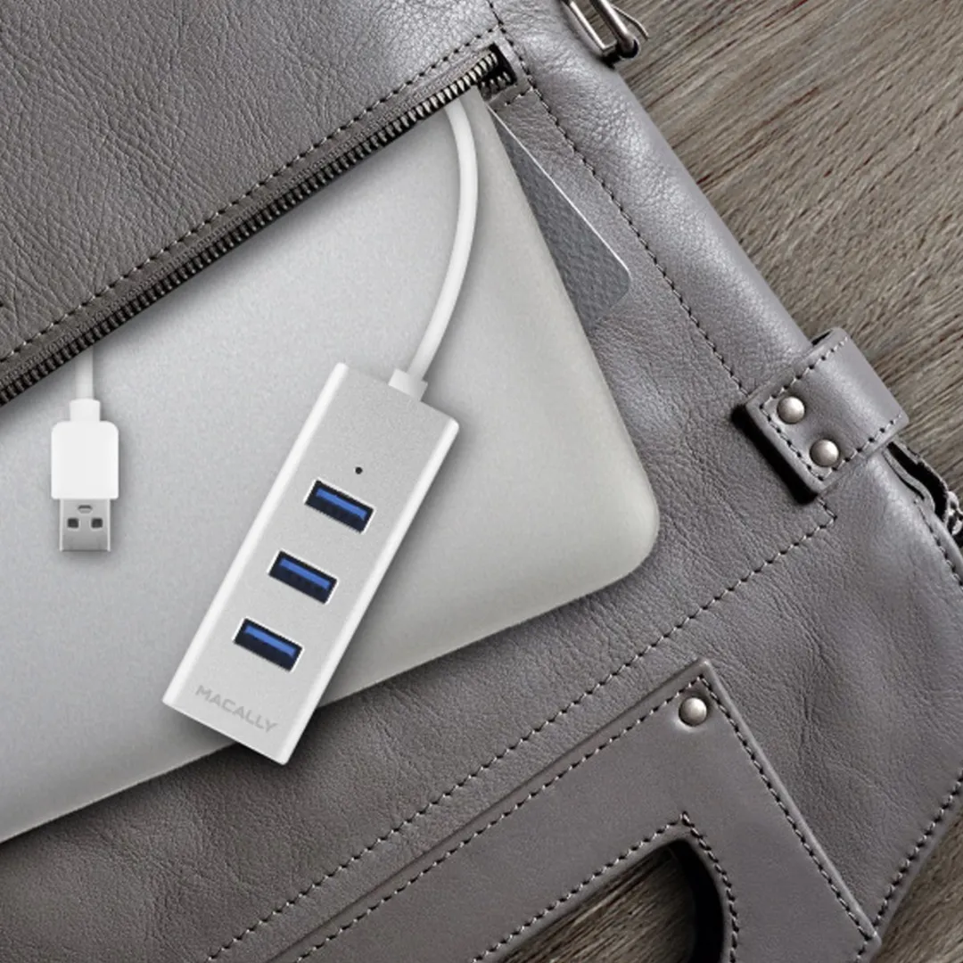 Macally U3HUBA USB-A 3.0 Hub - 4 Poorten - Zilver
