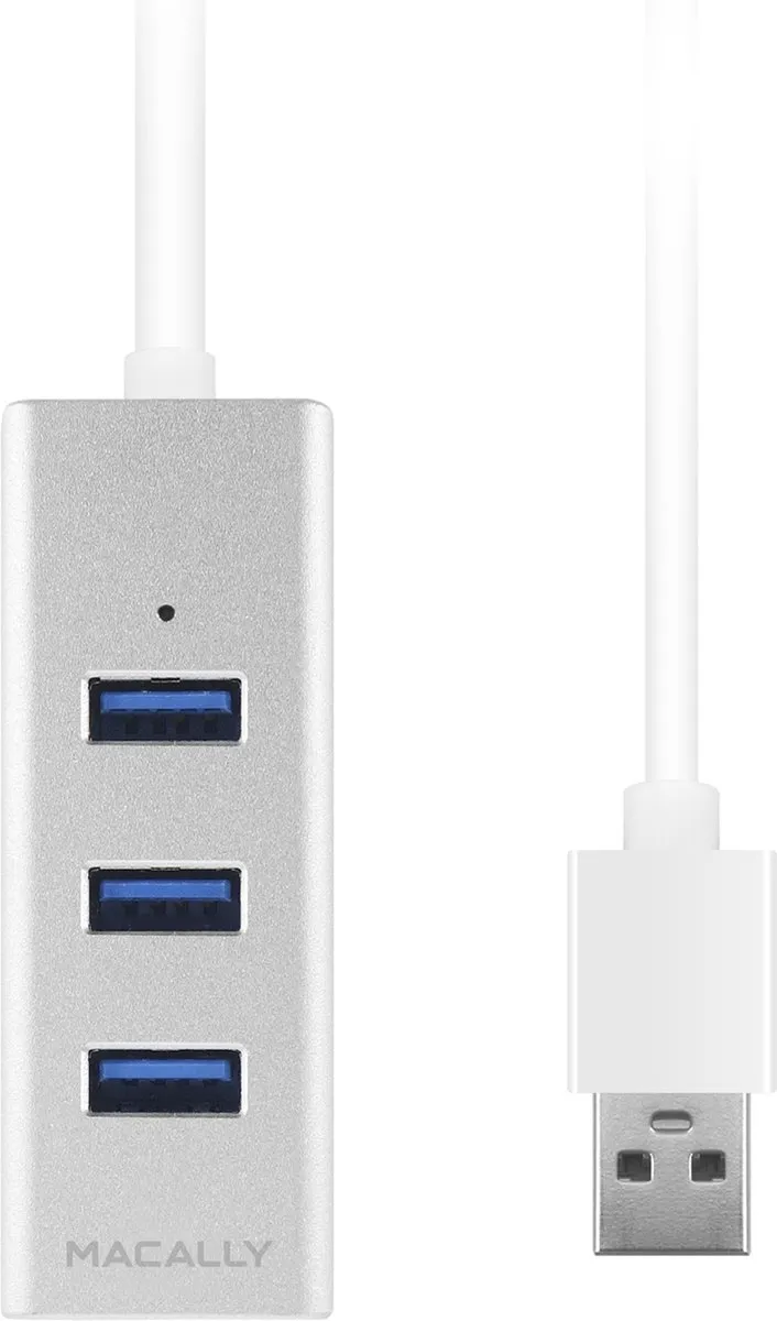 Macally U3HUBA USB-A 3.0 Hub - 4 Poorten - Zilver