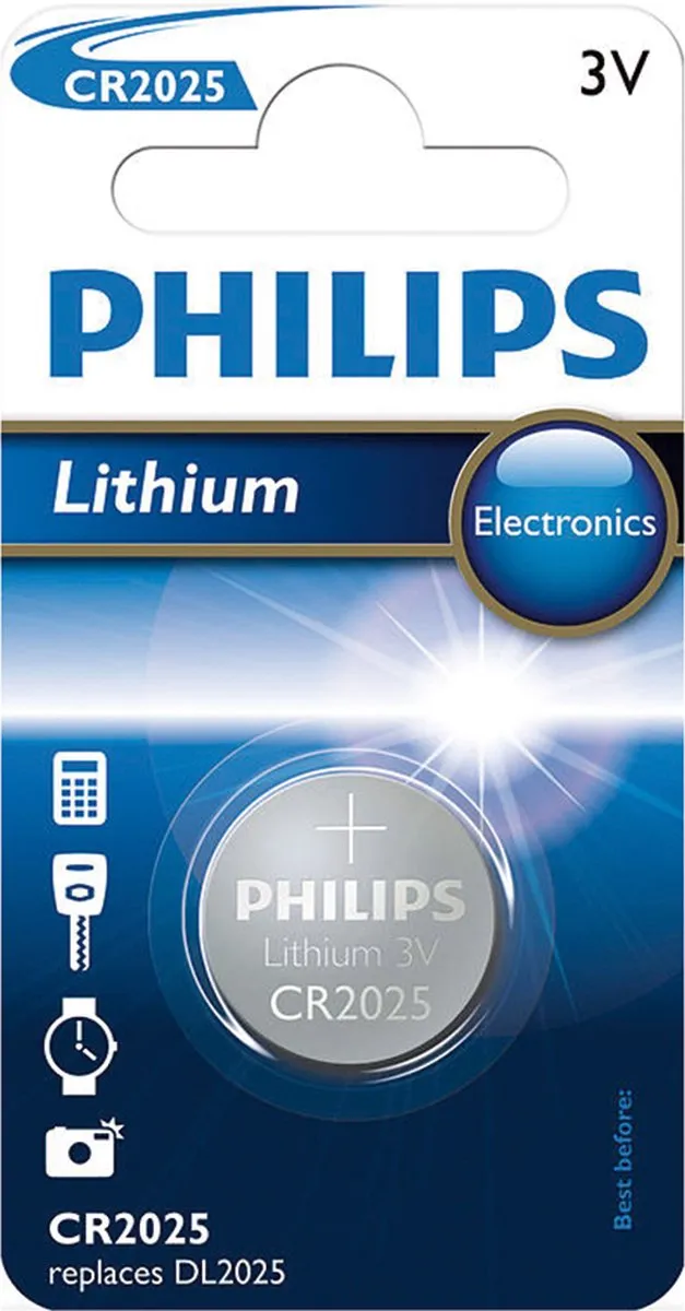 Philips CR2025 Lithium Batterij - 1 Stuk